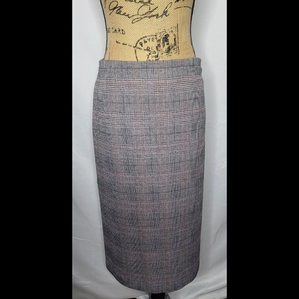 Vintage 70's Koko Knits of California Black Red Plaid Midi Skirt - Picture 4 of 9